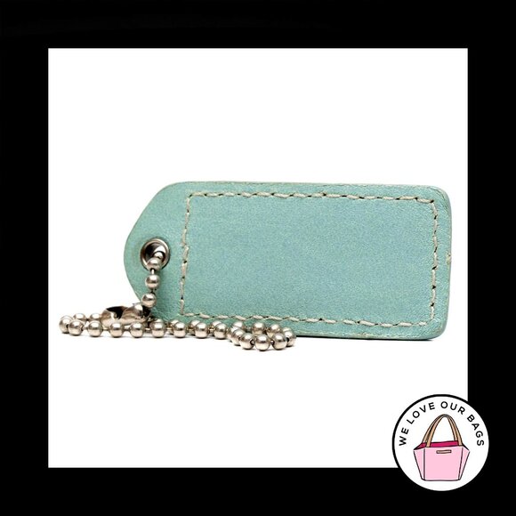 2" Medium COACH Saddle Brown LEATHER Nickel Key Fob Bag Charm Keychain Hang Tag - Picture 2 of 2